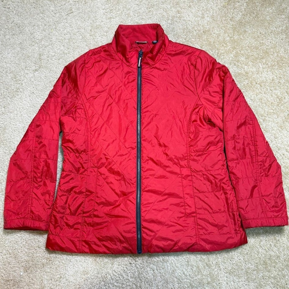Tommy Hilfiger Womens XL Red 3-in-1 All Weather System Quilted Puffer Jacket